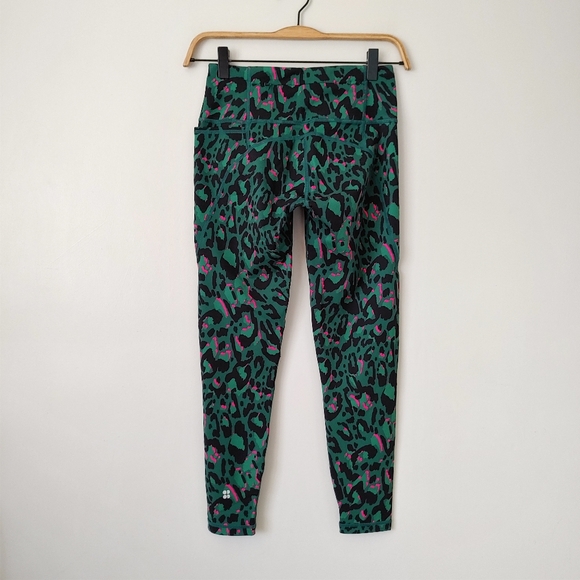 NWT Sweaty Betty Power 7/8 Workout Leggings Size XS Green Brushstroke Leopard - Picture 11 of 16